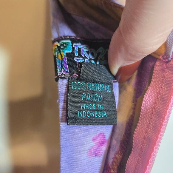 Vtg Tropical Tantrum Tie Dye Slit Maxi Beaded Dress Medium Multicolor Hawaiian - Picture 10 of 10